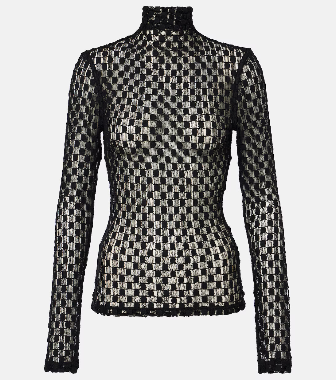 Cotton-blend lace turtleneck top | Mytheresa (UK)