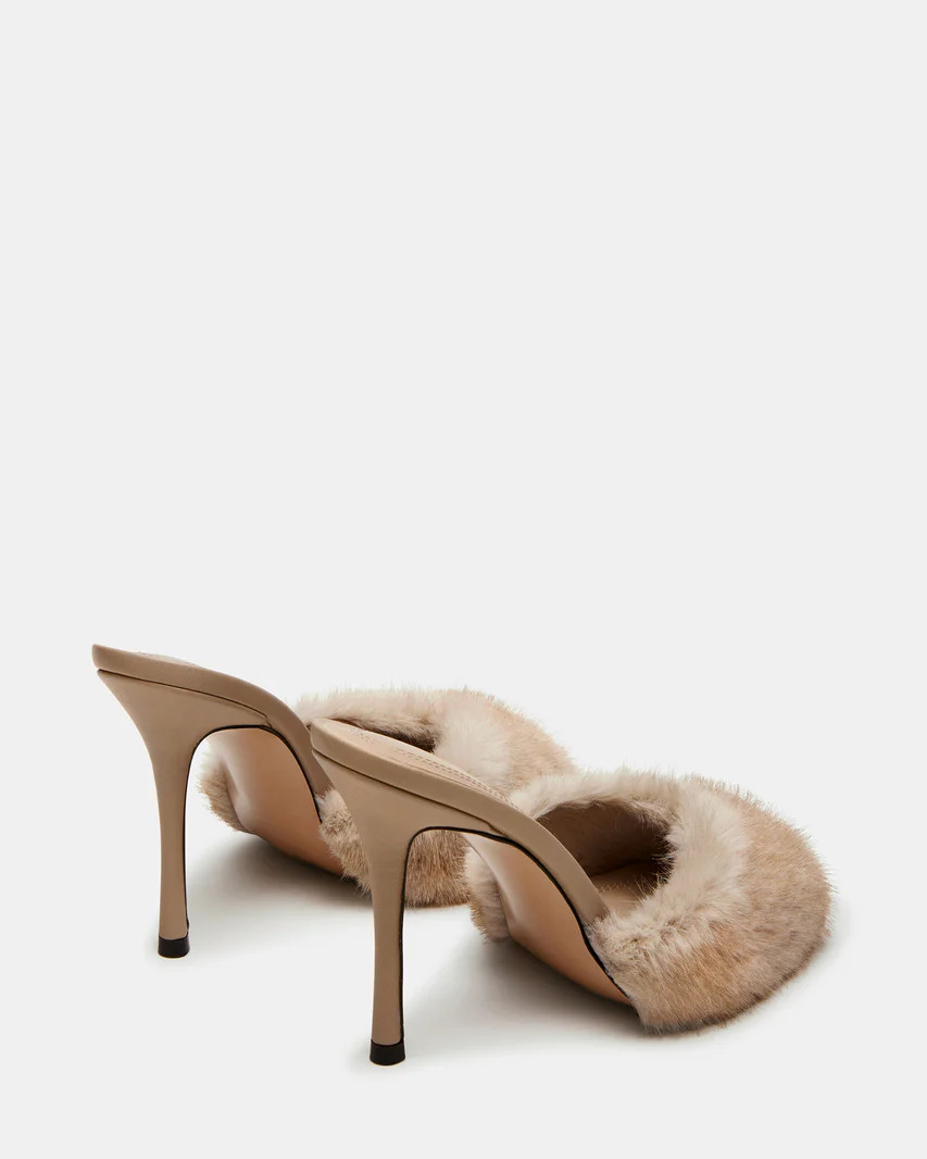 PRIYA Faux Fur Tan Mule | Women's Heels | Steve Madden (US)
