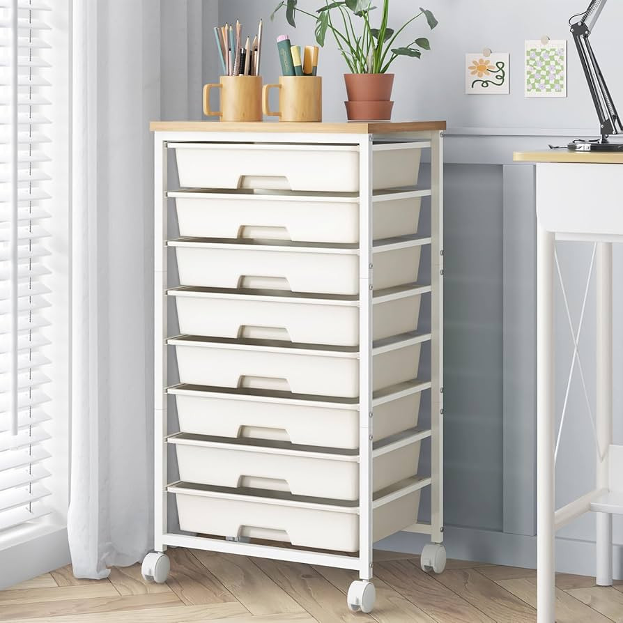 LABUK Rolling Storage Cart with Drawers Utility Cart Plastic Organizers for Classroom Dorm Office... | Amazon (US)