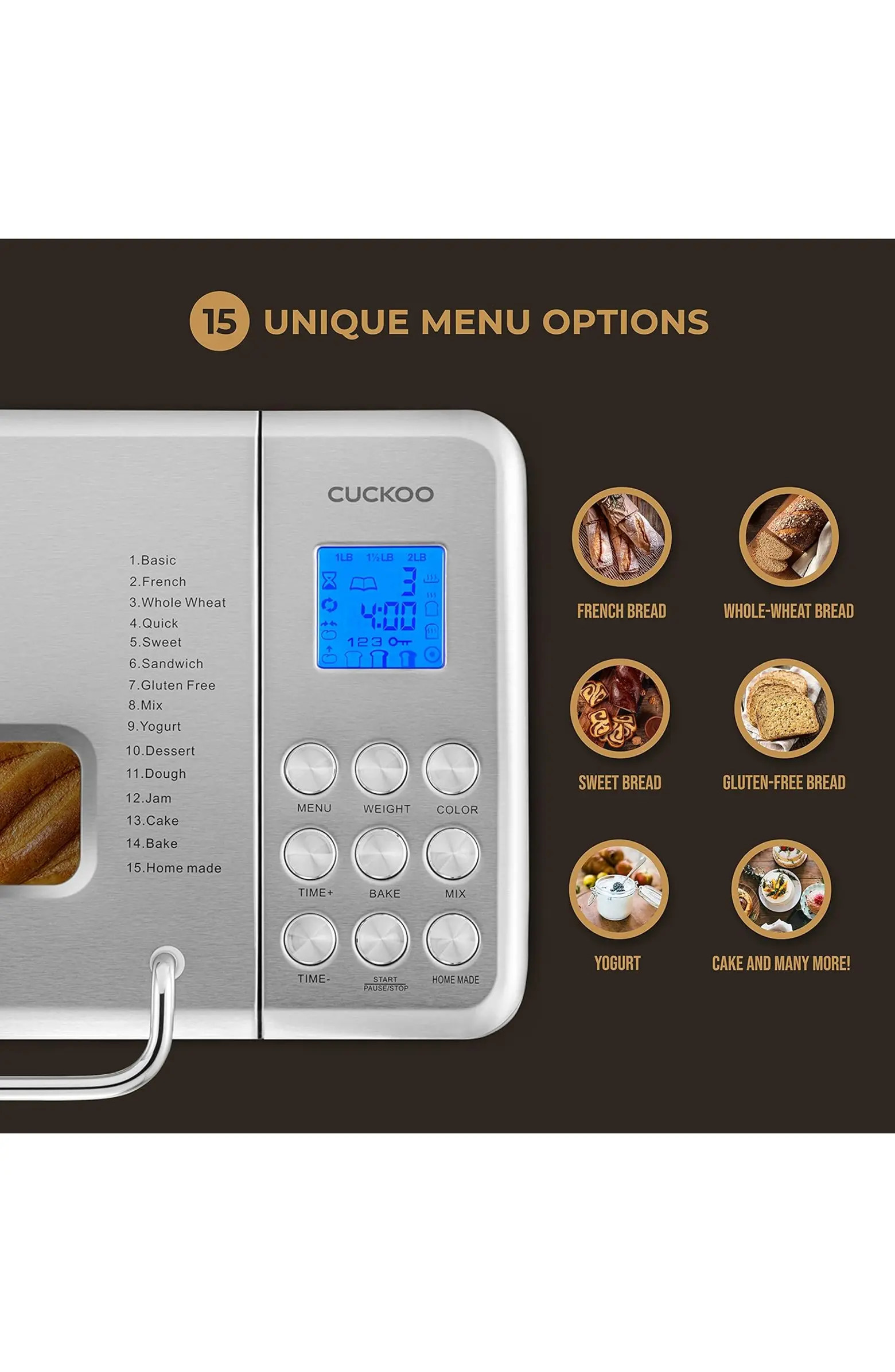 Cuckoo CBM-AAB101S 2 lb. Multi-Functional Bread Maker with 17 Menu Options | Nordstrom | Nordstrom