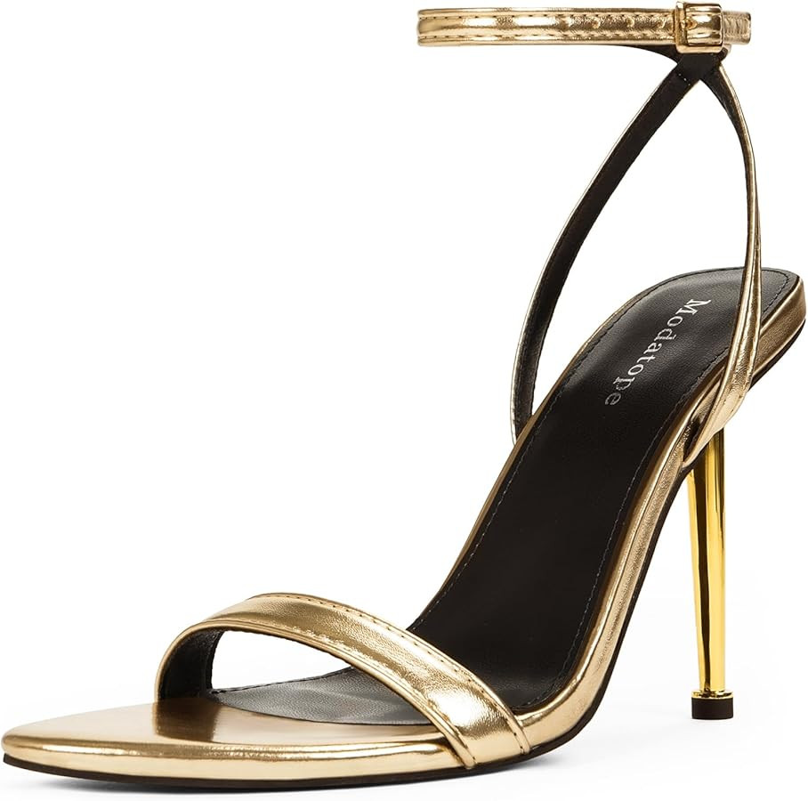 Modatope Womens High Stilettos Pointed Toe Ankle Strap Heels Sexy 4 Inch Heeled Sandals Dress Wed... | Amazon (US)