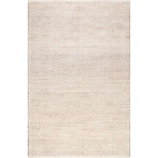 Helton Farmhouse Jute Blend Natural Tan Area Rug | Wayfair North America