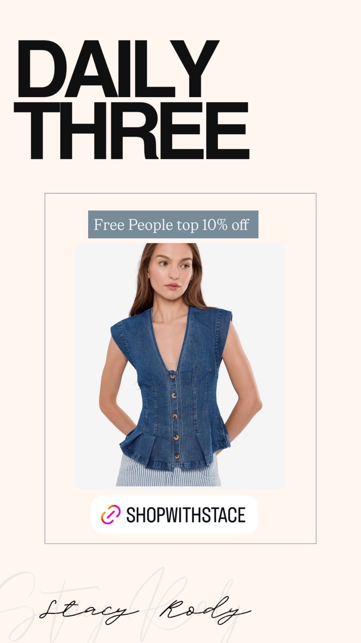 Denim vest 
Free People sale 

#LTKOver40 #LTKootd #LTKSaleAlert