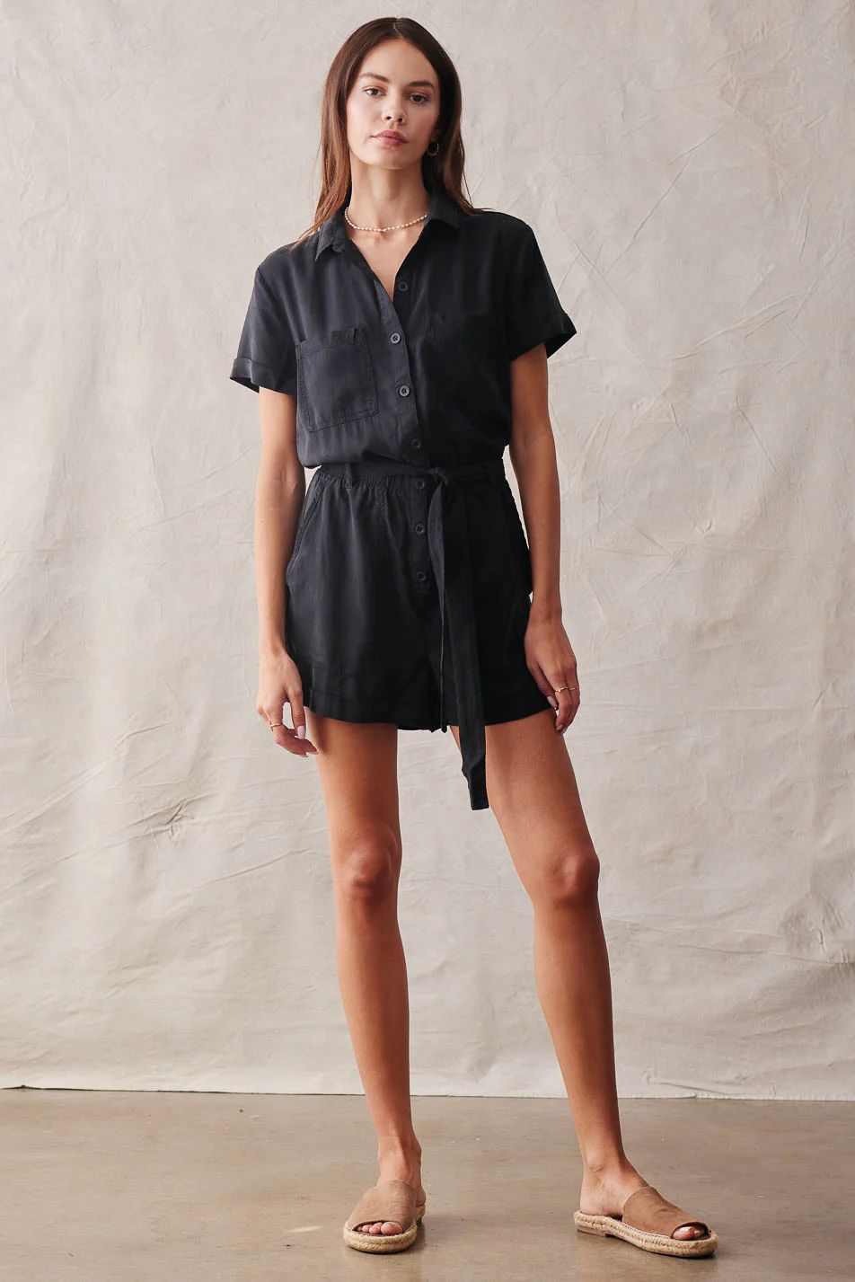 Rolled Hem Utility Romper | Bella Dahl