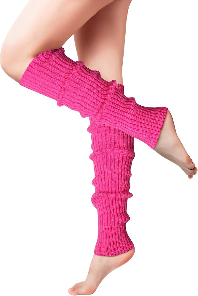 Clothirily Leg Warmers, Fashion Knit Neon Leg Warmers, Ribbed Knit Leg Warmer Socks for Yoga, Spo... | Amazon (US)