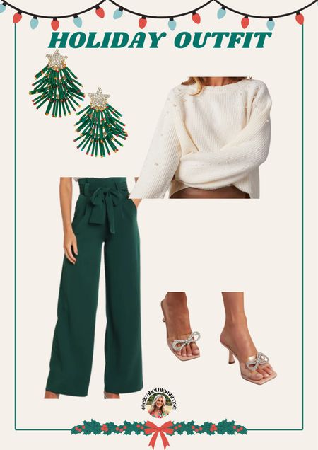 holiday outfits coming at ya!!
love this pine green color, matches the earrings perfectly! 

#christmas #holiday #holidayoutfit #earrings #christmastree #sweater 

#LTKSeasonal #LTKparties #LTKHoliday