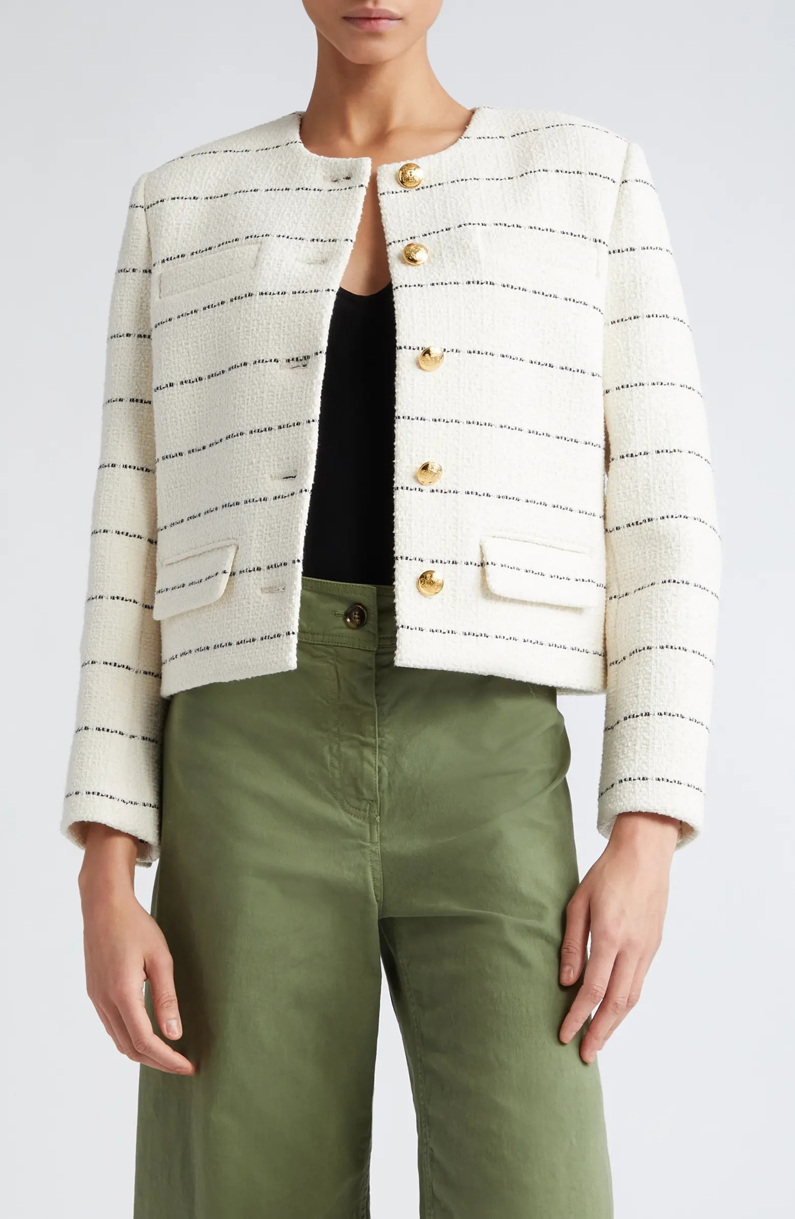 Paige Stripe Cotton Blend Jacket | Nordstrom