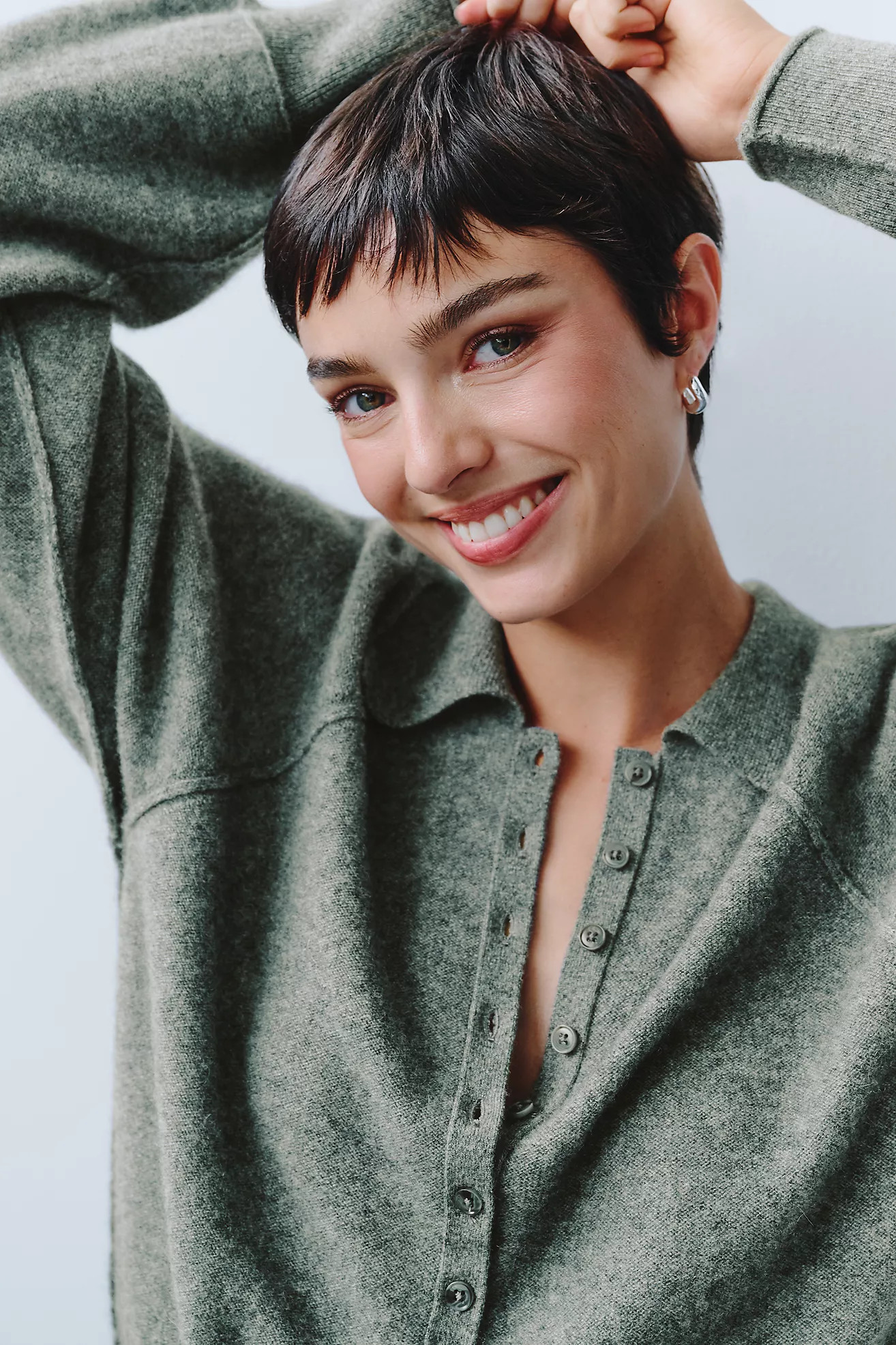100% Cashmere Henley Sweater | Anthropologie (US)