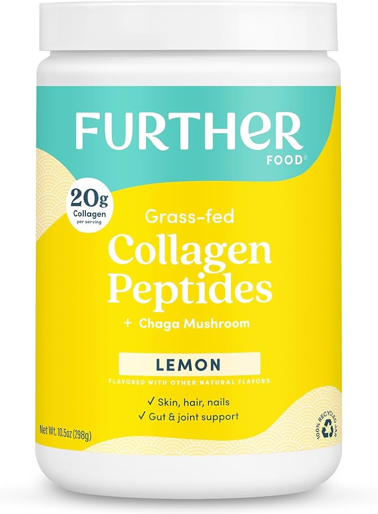 Further Food Lemon Collagen Peptides Powder, Grass-Fed Pasture-Raised Hydrolyzed Type 1 & 3 Prote... | Amazon (US)