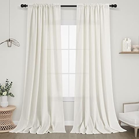 H.VERSAILTEX Linen Curtains Light Filtering Privacy Protecting Panels Premium Soft Rich Material ... | Amazon (US)