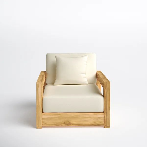 Melrose Teak Patio Chair with Cushions | Wayfair North America