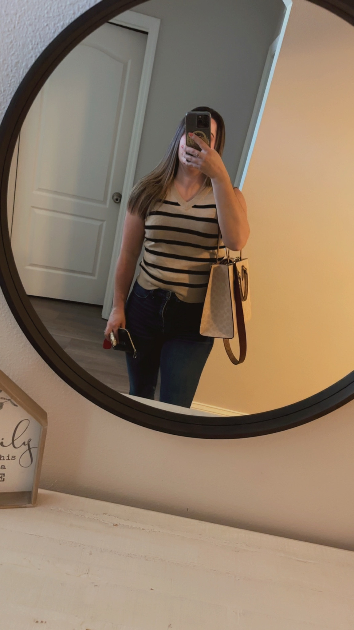 Today’s Outfit of the Day!

Snapped this picture on the way out of the door to my boys Taekwondo class. I went with a casual outfit look as I’ll be running errands later. 

Outfit Details: 

Purse: Coach Outlet Maggie Tote Bag in Blocked Signature Canvas - Color Beige with added Reversible Strap in Signature Canvas. I LOVE having the added strap as a mom on the go, I can make this a crossbody bag. Added the Coach for The Summer I turned Pretty Shell Bag Charm. This keychain charm was featured in the hit book to tv series The Summer I Turned Pretty. 

Women’s V-Neck Sweater Vest  by A New Day, a great Fall Outfit find at Target! 

Midsize Mom Outfit Ideas | Target Outfits | Fall Outfits 

#LTKmomlife #LTKMidsize #LTKootd