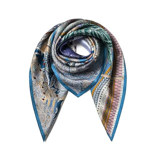 100% Pure Mulberry Silk Scarf 35" Large Square Lightweight Headscarf –Women’s Hair Wraps The shawl-With Gift Packed | Amazon (US)