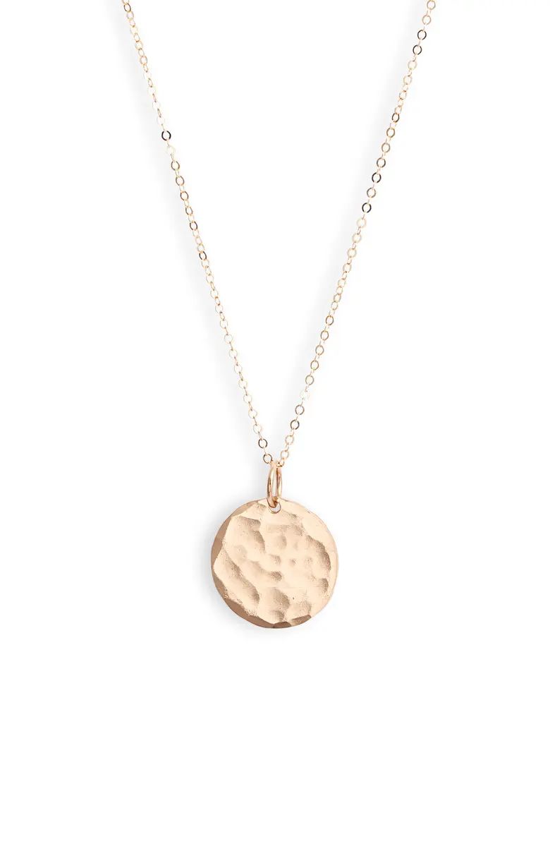 Hammered Coin Pendant Necklace | Nordstrom