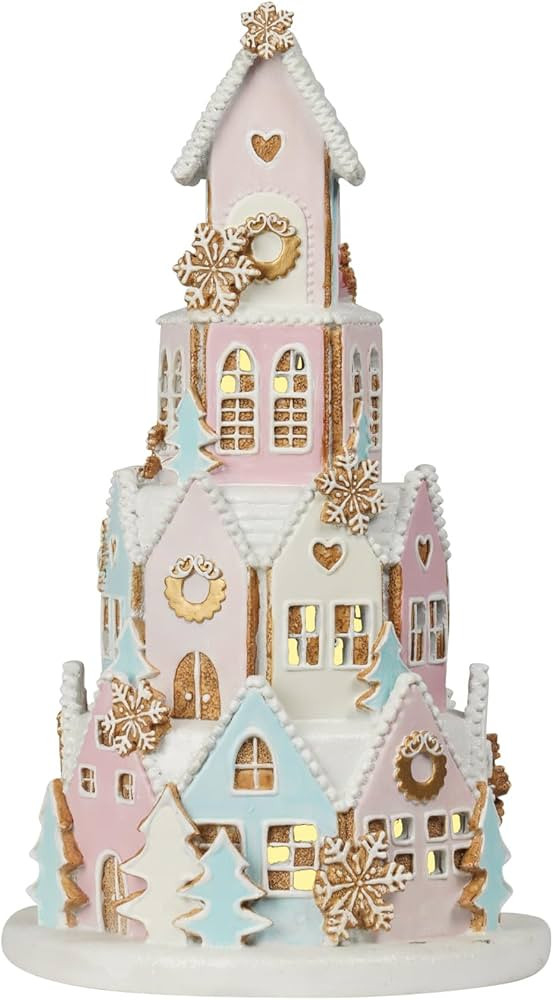 Braxio Gingerbread House Christmas Collectible Figurines - Resin Christmas Gingerbread House with... | Amazon (US)