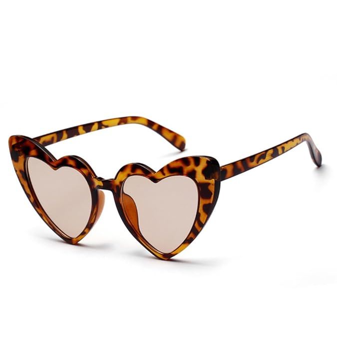 Love Heart Shaped Sunglasses Women Vintage Cat Eye Mod Style Retro Glasses | Amazon (US)