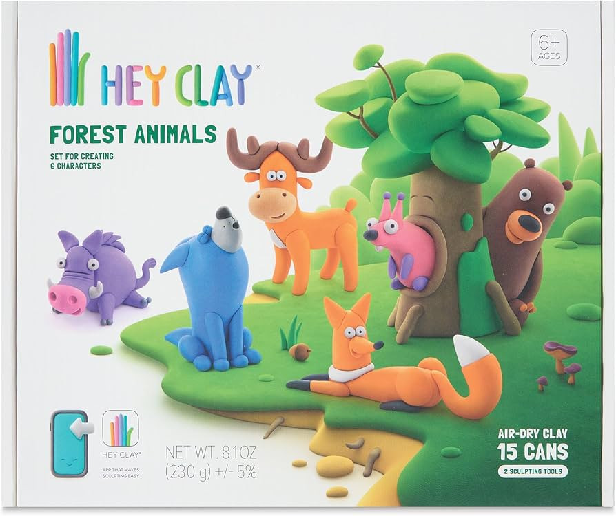 Fat Brain Toys Hey Clay Forest Animals - Clay Kit with Interactive App, Kids & Tweens | Amazon (US)