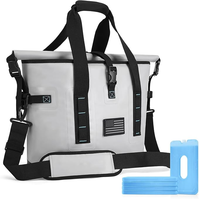 40 Can Large Soft Cooler Bag - Roll-Top Leak-Proof, Sealed Waterproof Closure | Easy Open, 5 Free... | Amazon (US)