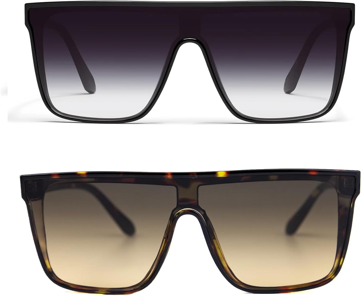 Luxury Square Sunglasses for Women Men Unisex Lightweight Trendy Flat Top Sun Glasses Shades | Amazon (US)