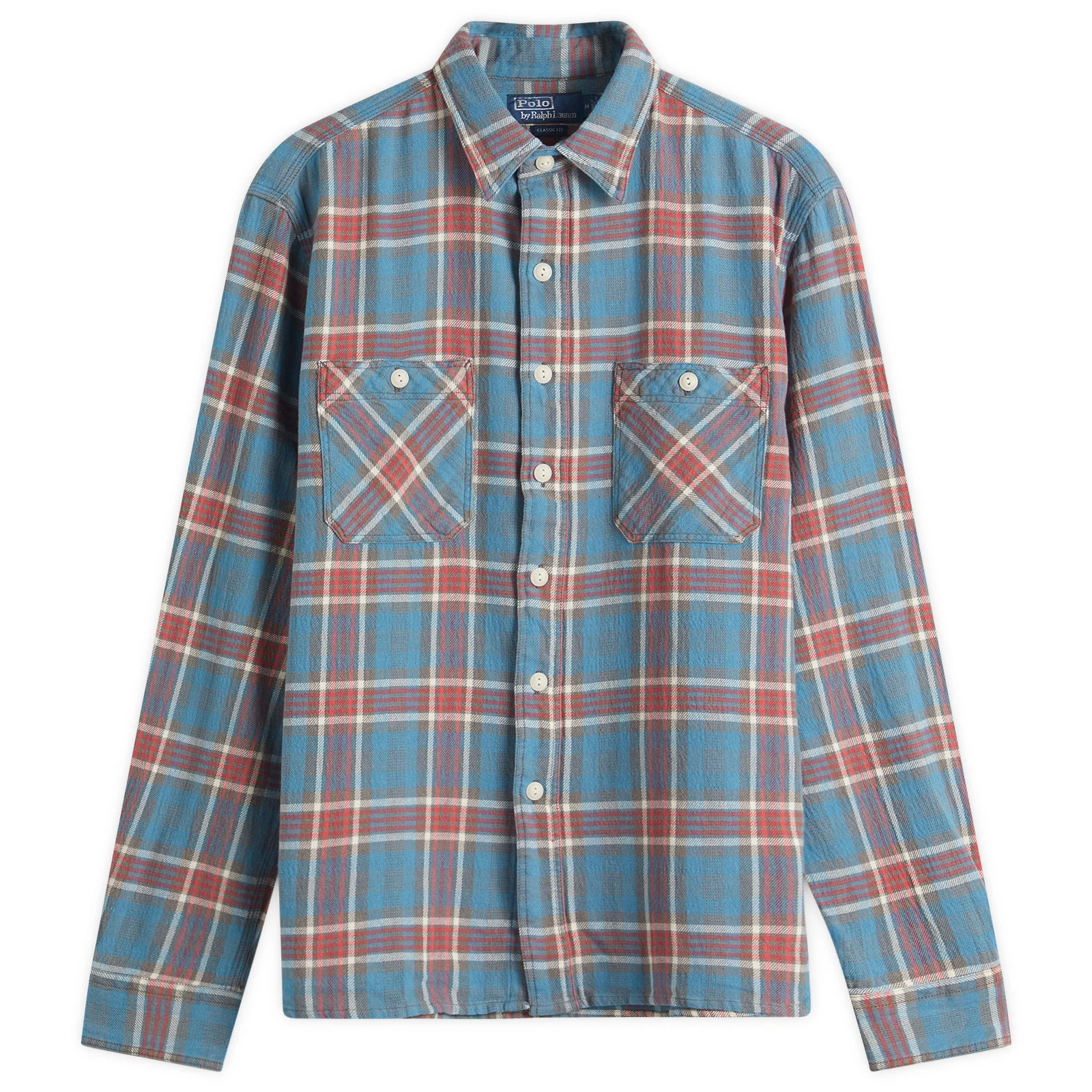 Polo Ralph Lauren Men's Outdoor Flannel Shirt in Blue/Red Multi, Size X-Large | END. Clothing