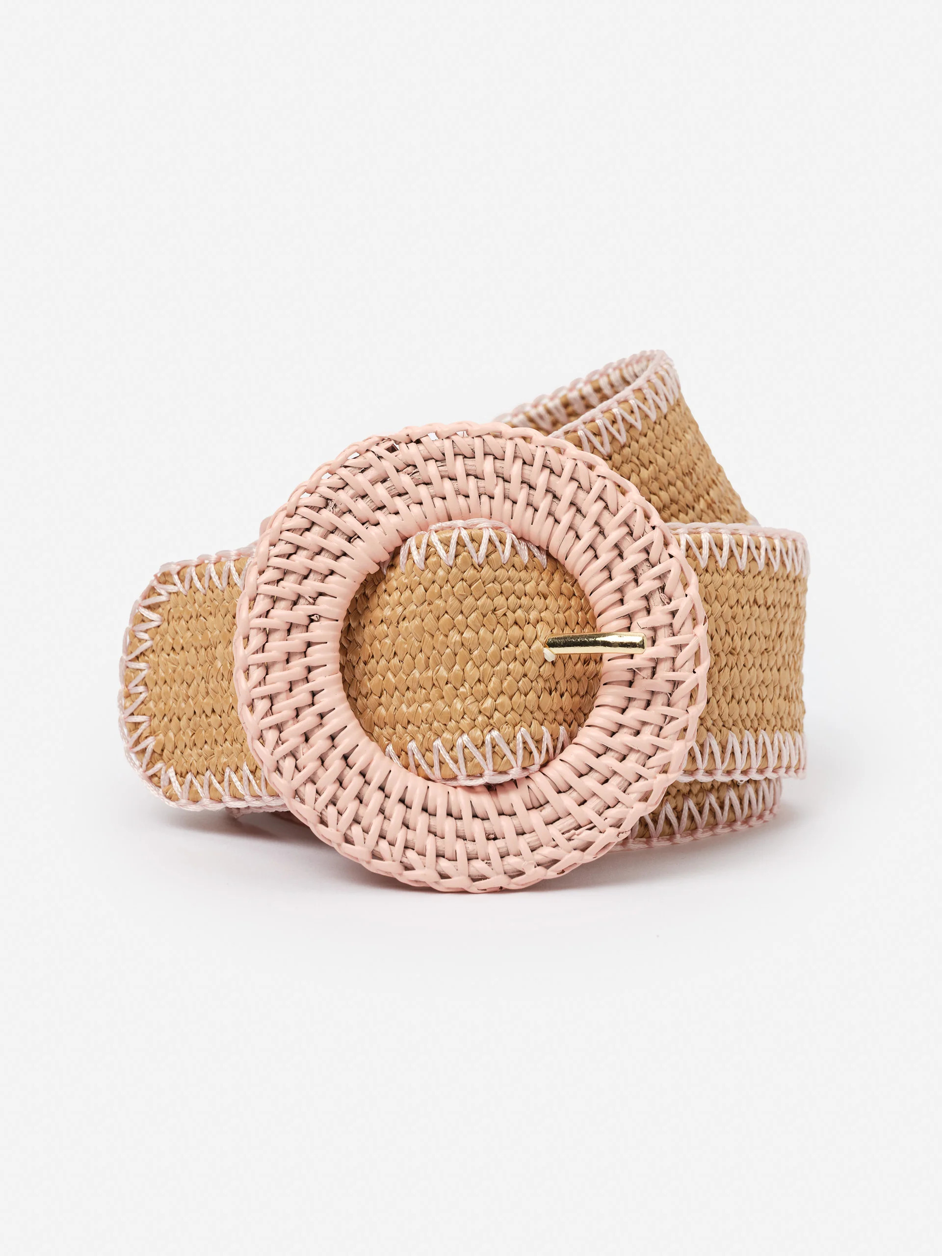 J.McLaughlin Women's Popie Grasscloth Belt Light Blush Pink, Size Extra Small/Small | J.McLaughlin