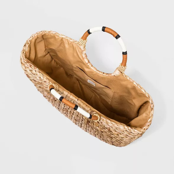 Straw Circle Handle Tote Handbag - A New Day™ Natural | Target