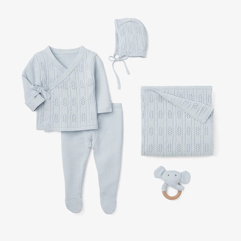 Cloud Blue Baby Layette Set w. box | Elegant Baby
