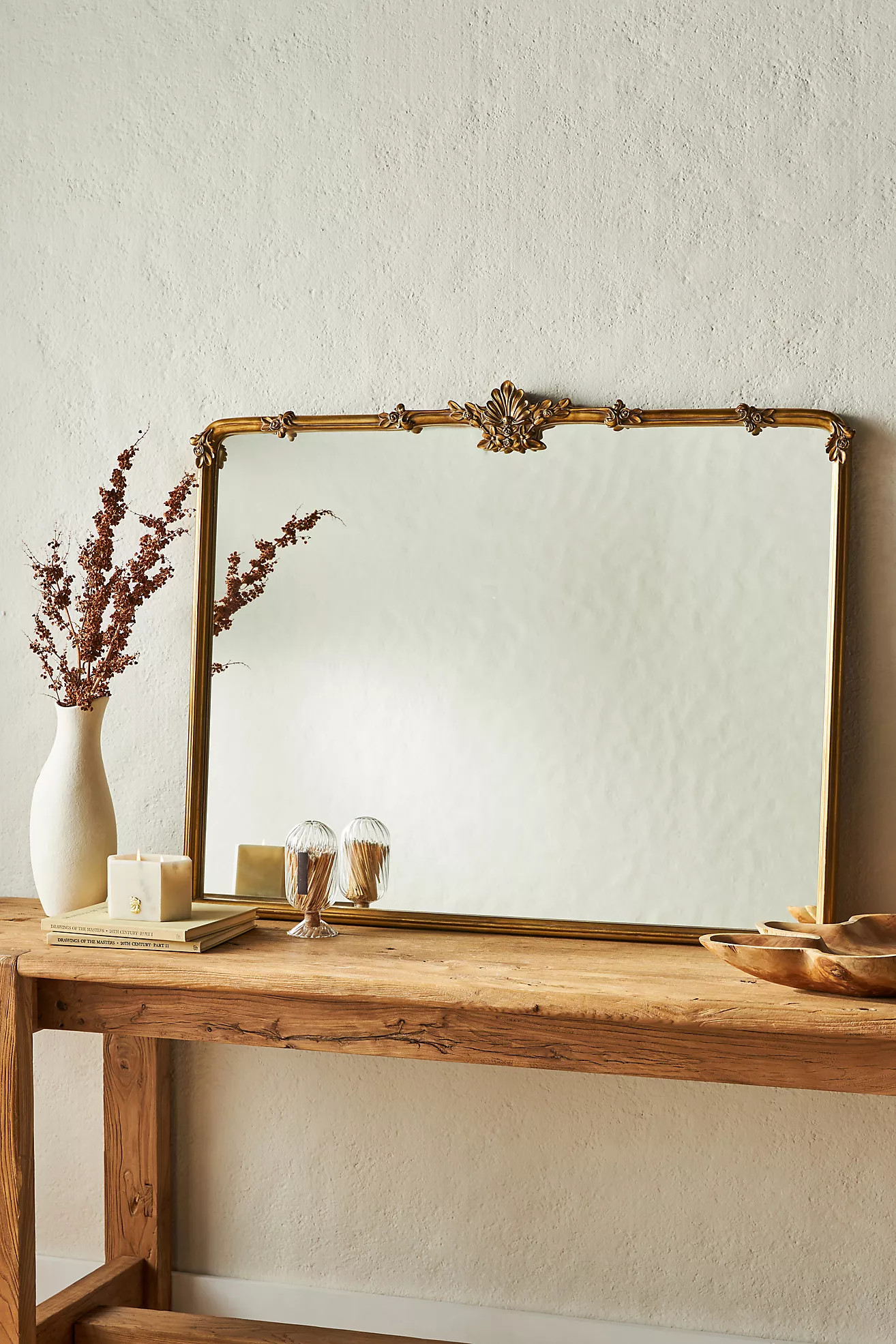 Cecilia Floral Emblem Mantel Mirror | Anthropologie (US)