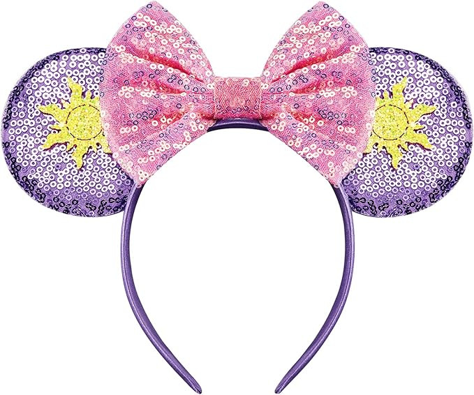 FANYITY Mouse Ears, Sequin Mouse Ears Headband for Girls Women Halloween Birthday Party (Purple s... | Amazon (US)