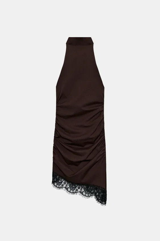 DRAPED LACE SHORT DRESS | Zara US