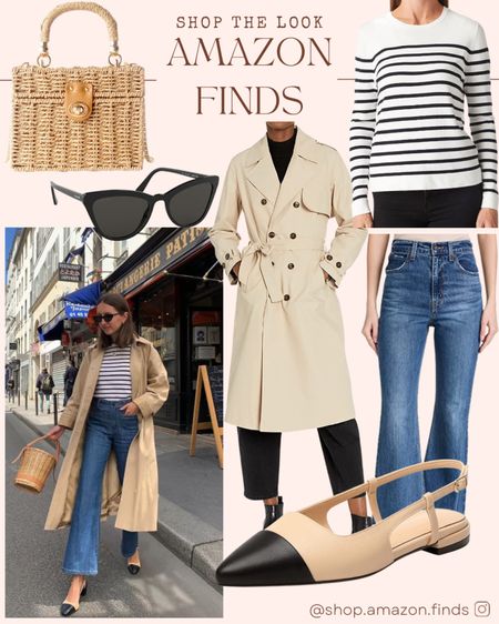 Pinterest inspired look!
Shop this classic winter fit with all pieces from Amazon! Trench coat, striped sweater, jeans, and two toned ballet flats!

#LTKstyletip #LTKFind #LTKshoecrush