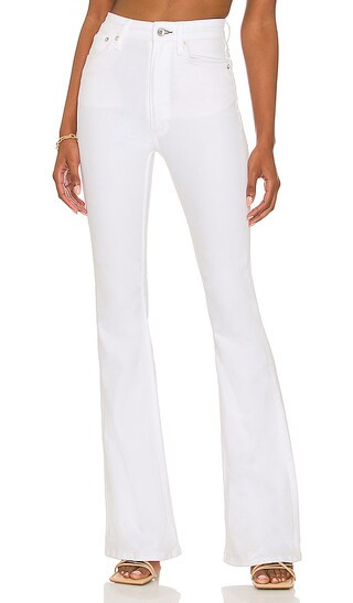 Casey High-Rise Flare in Optic White | Revolve Clothing (Global)