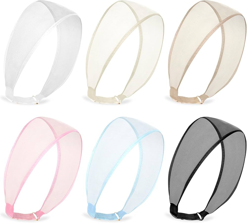 Ondder Mesh Headbands for Women, 6-Pack, Lightweight Wide Hair Bands, Assorted Colors | Amazon (US)