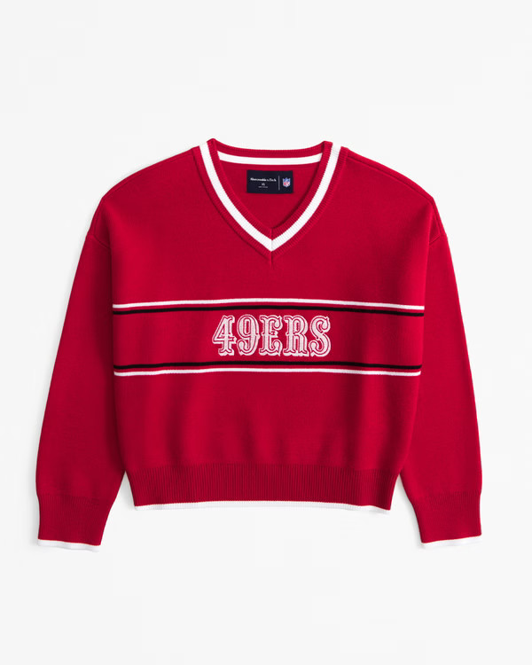 San Francisco 49ers LuxeLoft V-Neck Sweater | Abercrombie & Fitch (US)