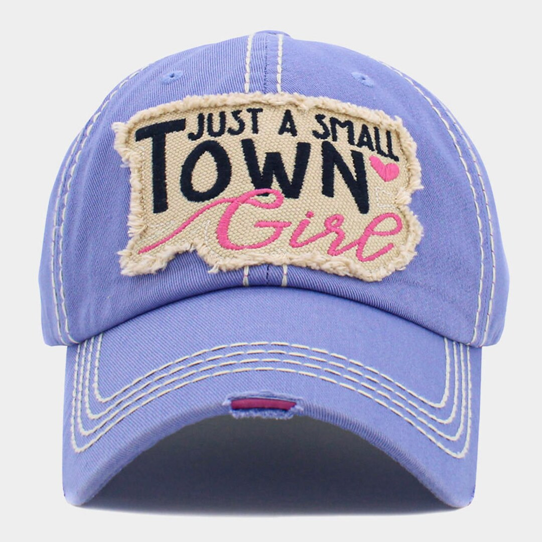 Just A Small Town Girl Baseball Cap, Distressed Baseball Cap, Cotton Hat, Girl Woman Hat Several ... | Etsy (US)