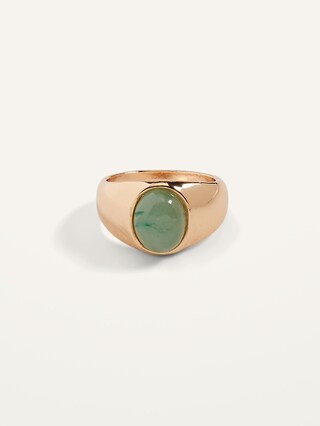 Gold-Toned Green Aventurine Cocktail Ring for Women | Old Navy (US)