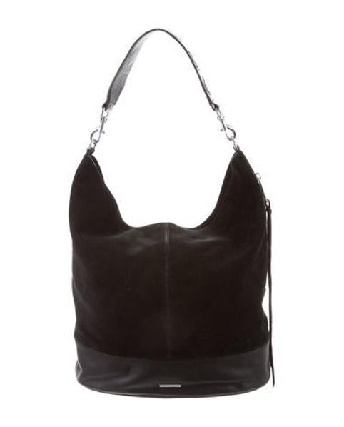 Rebecca Minkoff Suede & Leather Hobo Black | The RealReal