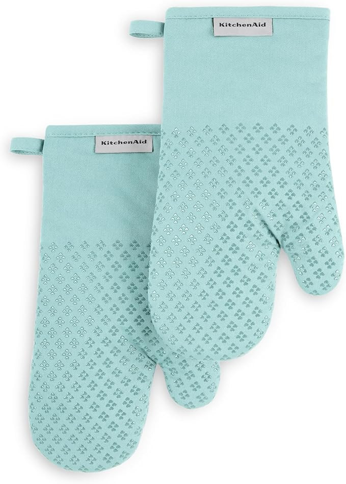 KitchenAid Asteroid Oven Mitt 2-Pack Set, Mineral Water, 7"x12.5" | Amazon (US)