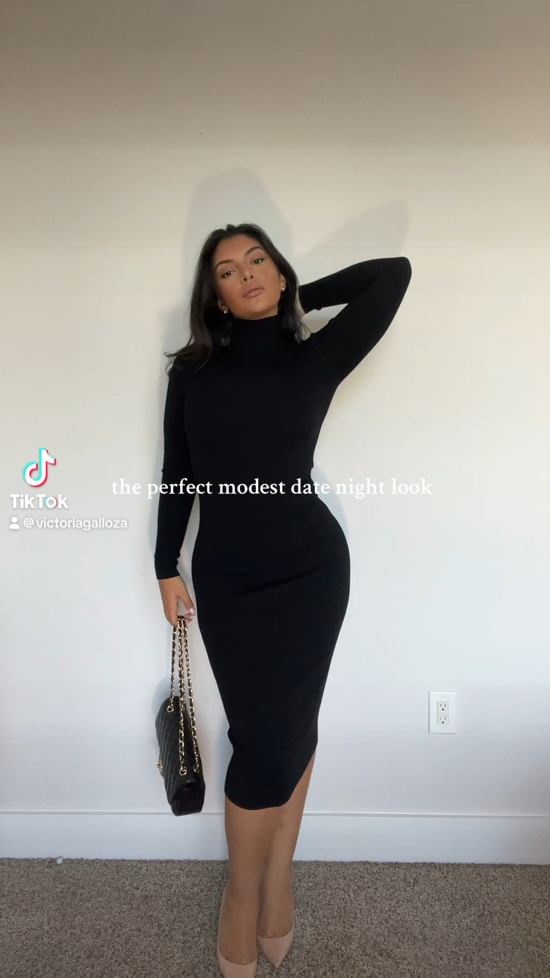 Black Knit Turtleneck Dress 

#LTKStyleTip