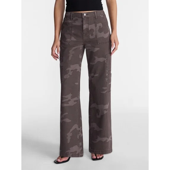 No Boundaries Wide Leg Cargo Pants, 31.5" Inseam, Women's and Women's Plus XXS-4X | Walmart (US)