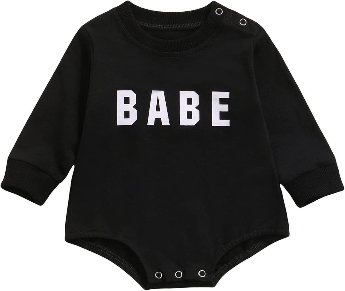 Baby Girl Boy Crewneck Sweatshirts Oversized Knit Sweater Shirts Long Sleeve Romper Pullover Top ... | Amazon (US)