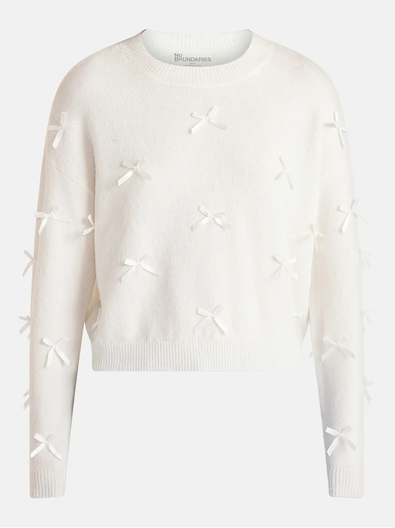 No Boundaries Bow Sweater, Lightweight, Women's | Walmart (US)