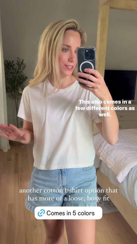 Love this madewell tee cropped tee boxy t-shirt cotton top casual tops madewell top white tees casual outfits everyday style summer style 

#LTKVideo #LTKFindsUnder50 #LTKStyleTip
