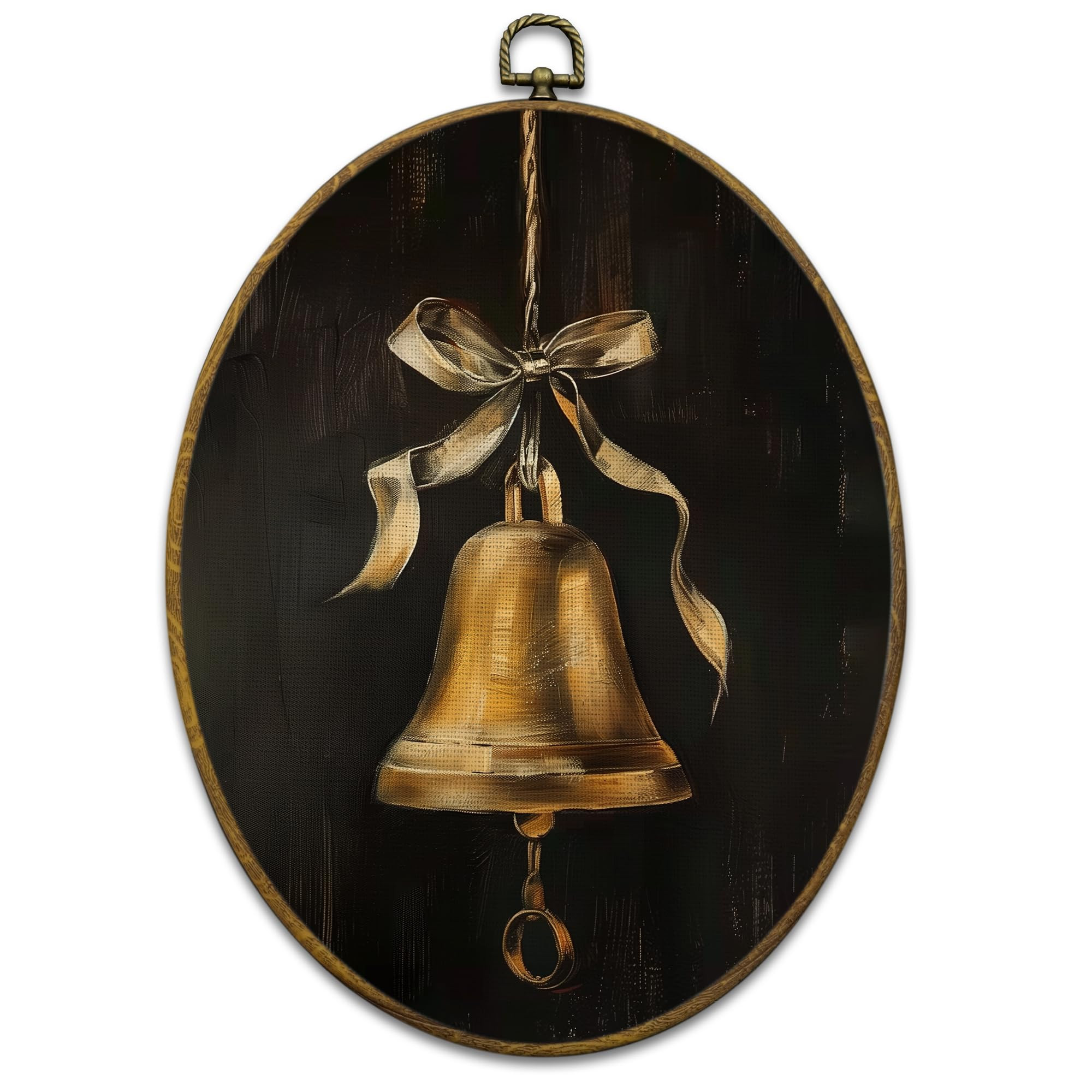 Mcehtle Vintage Christmas Wall Art Decor, Dark Moody Christmas Golden Bell Framed Canvas Prints 8... | Amazon (US)