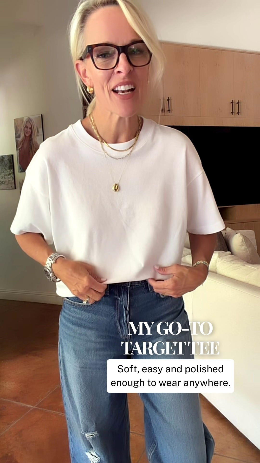 This Target tee is one of those simple wardrobe basics I find myself reaching for again and again. I have it in three colors and sized up to a medium for a little more room, and I love how easy it is to pair with different styles of denim.

Here I’m wearing it with the slight-barrel jeans, but it would work just as well with straight-leg, wide-leg, or other relaxed denim. A simple, polished combination that makes getting dressed easy.

#LTKootd #LTKOver40 #LTKdayinmylife