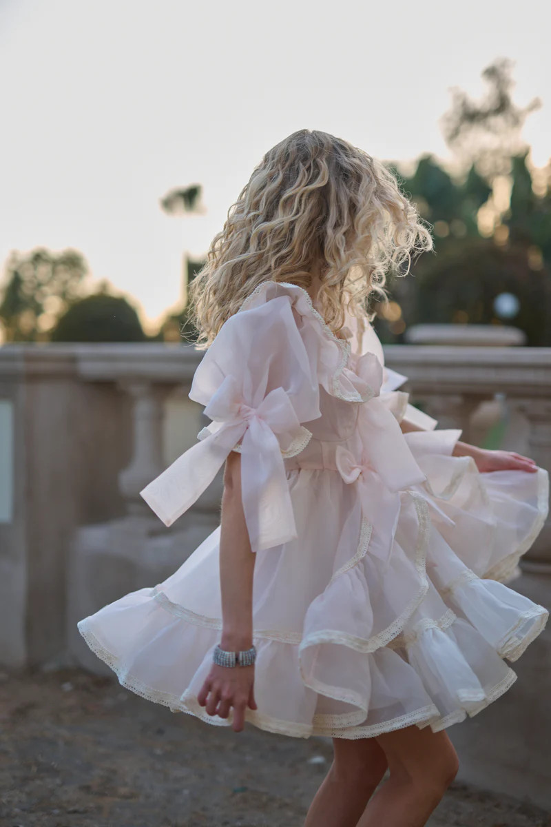 The Peach Skin Mini Carriage Dress | Selkie Collection