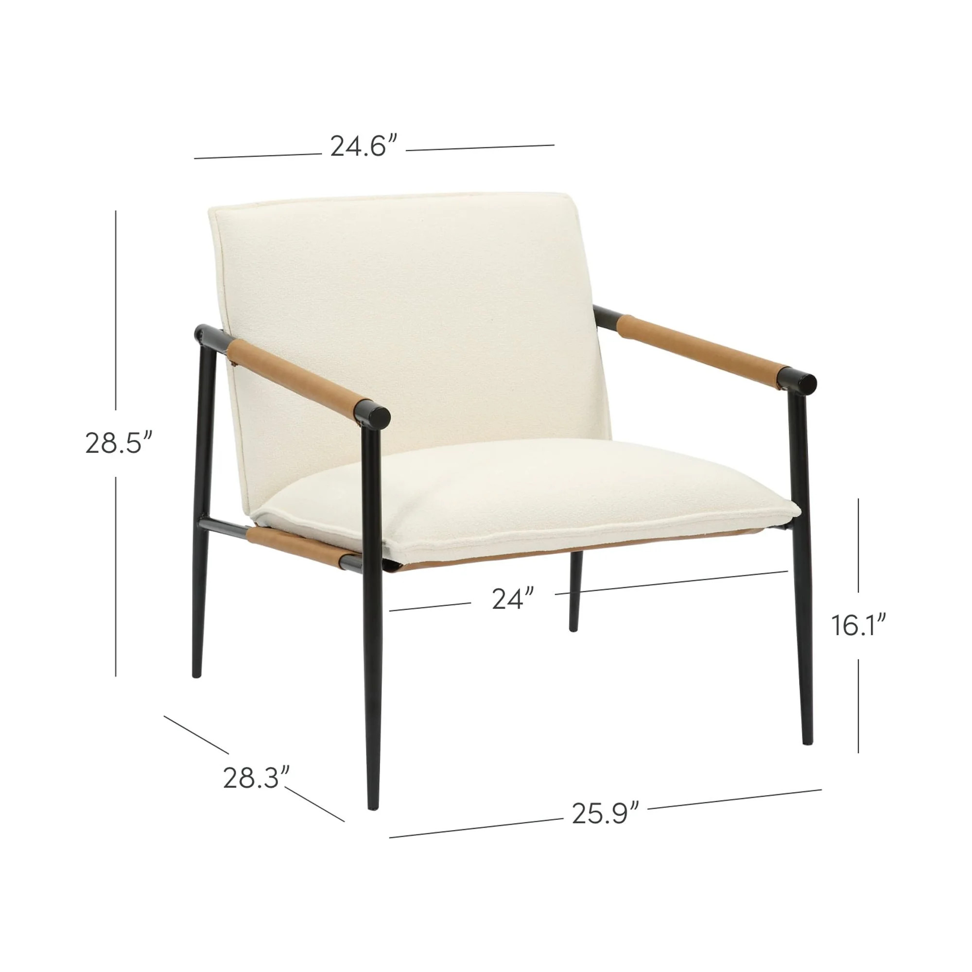 Nathan James Omel Lounge Reading Chair, Modern Living Room Accent Chair with Metal Frame and Bouc... | Walmart (US)