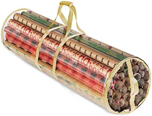 Christmas Wrapping Paper Storage Bag - Fits 14 to 20 Standard Rolls Upto 40"- Slim Design Underbe... | Amazon (US)