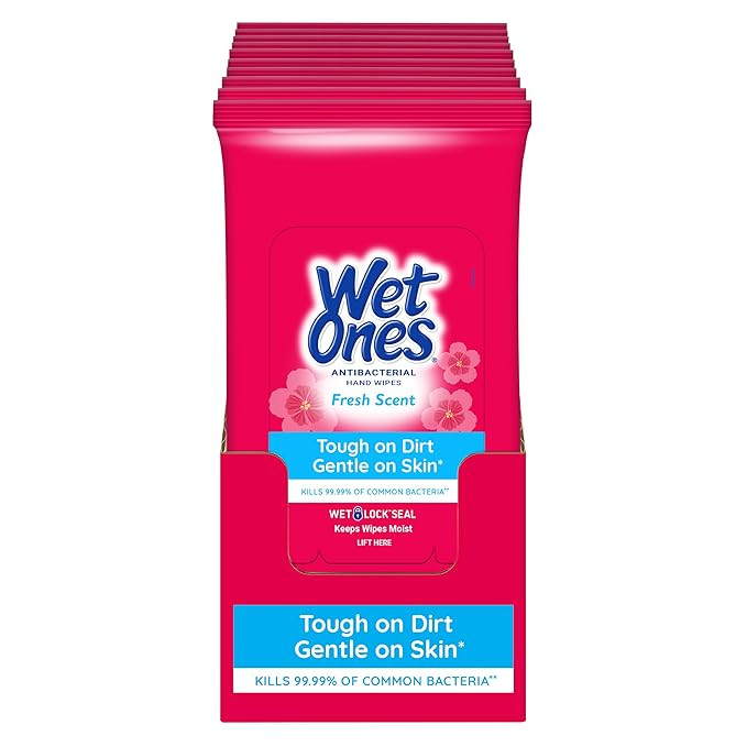 Wet Ones Antibacterial Hand Wipes, Fresh Scent, 20 Wipes (Pack of 10) | Amazon (US)