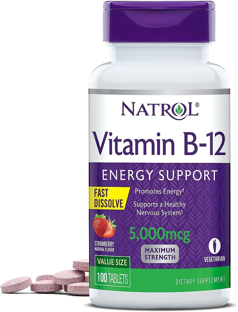 Natrol Vitamin B-12 5000mcg, Dietary Supplement for Energy and Healthy Nervous System Support, 10... | Amazon (US)